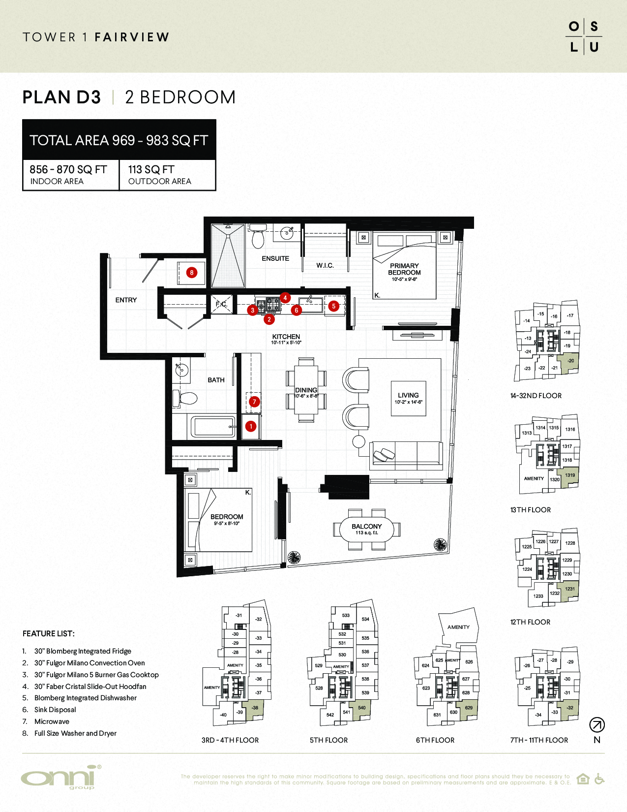 Floor plan for 2 beds, 2 baths, 860 sqft